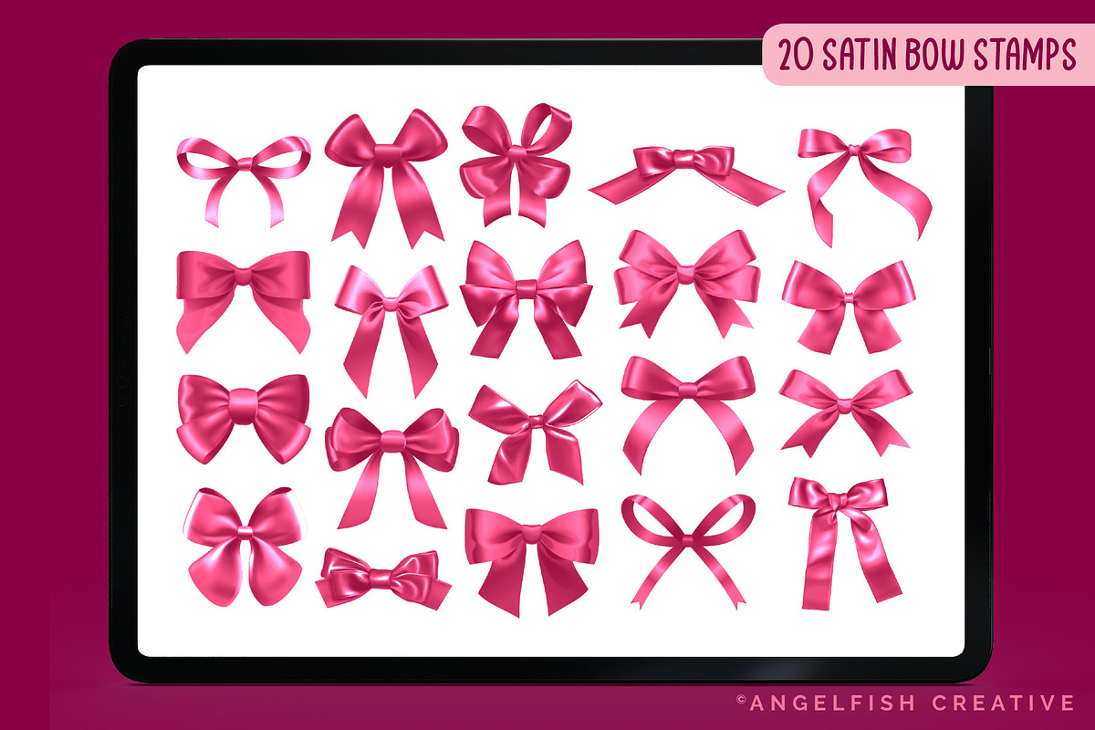 Coquette Bow Procreate Brush Set, a Brush Add-On by AngelfishCreative (Photo 8 of 10)