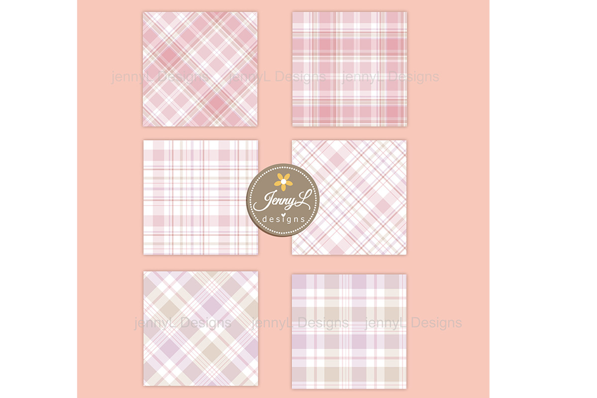 Coquette Plaid Digital Paper Set, a Pattern Graphic by JennyL Designs (Photo 4 of 6)