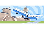 Plane on runway. Airplane flight, a Transportation Illustration by PaperTrident (Thumbnail 2 of 2)