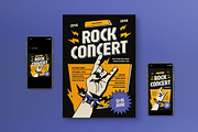 Orange Clean Rock Concert Flyer Set, a Flyer Template by graphicook (Thumbnail 1 of 3)