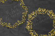 Gold Sprig Wreaths clip art pack, a Texture Illustration by Katy Clemmans (Thumbnail 4 of 5)