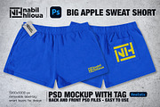 BIG APPLE SWEAT shortpant PSD Mockup, a Bottom Mockup by NH graphic (Thumbnail 1 of 4)