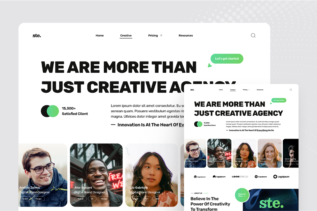 Stellar Creative Agency Landing Page, a Landing Page Template by SquidPixey (Photo 3 of 5)