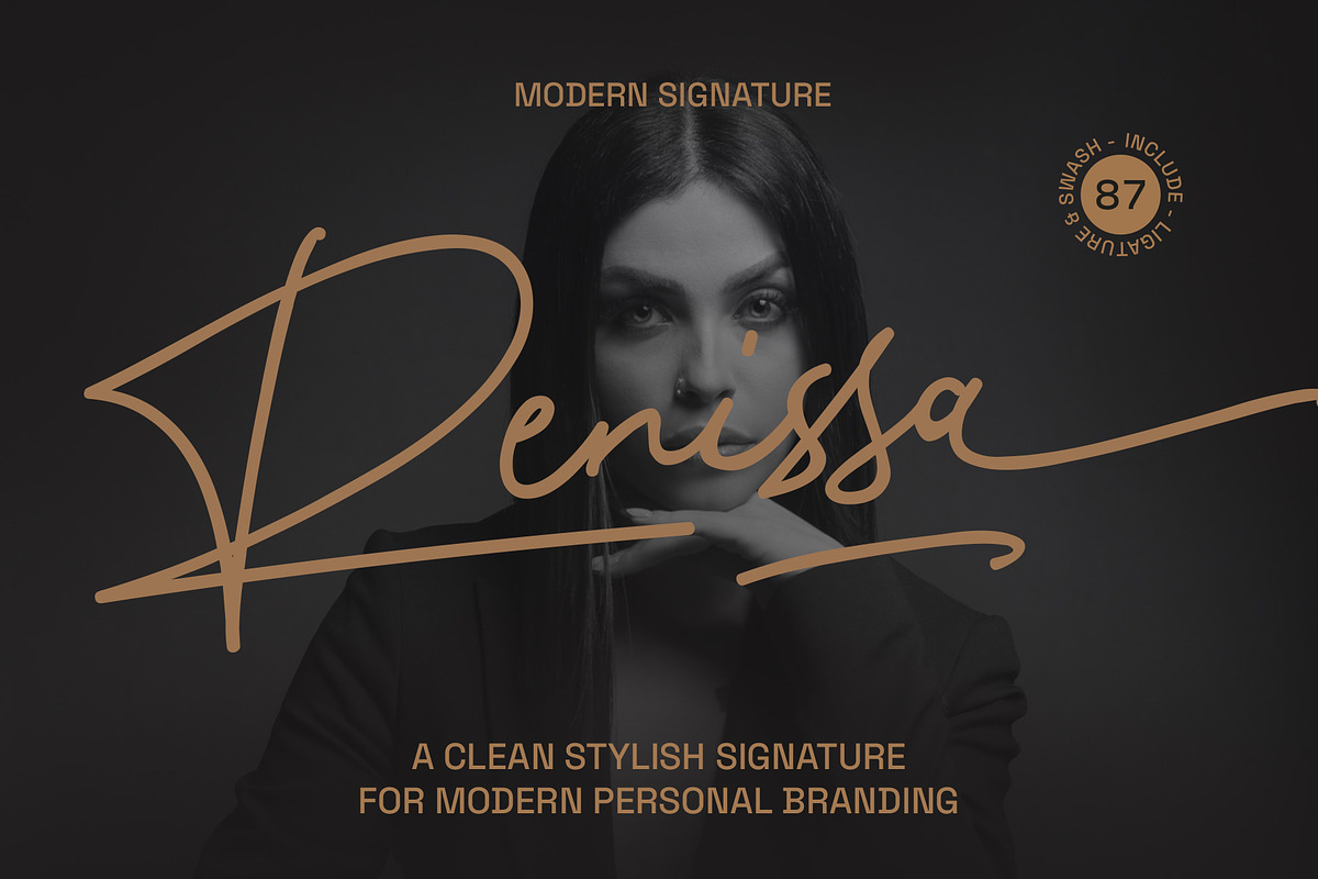 Renissa Signature Font, a Script Font by Rocket Template (Photo 1 of 14)