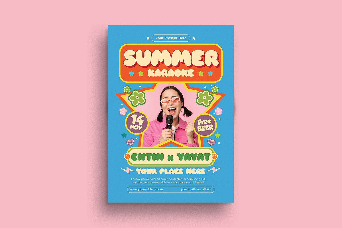 Summer Karaoke Flyer, a Flyer Template by megarez (Photo 2 of 3)