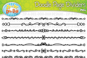 Doodle Page Divider Clipart Set 3