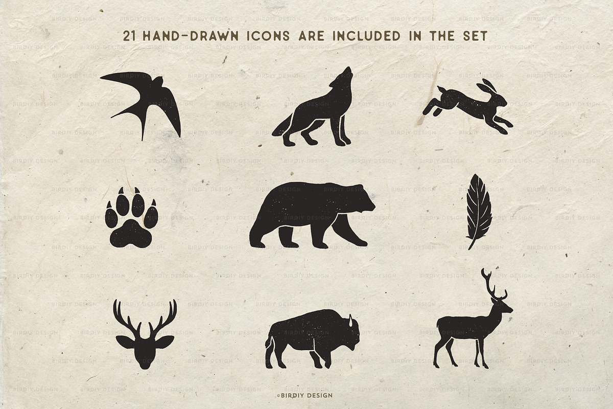 Rustic Nature Icons & Illustrations, an Icon by BirDIY Design