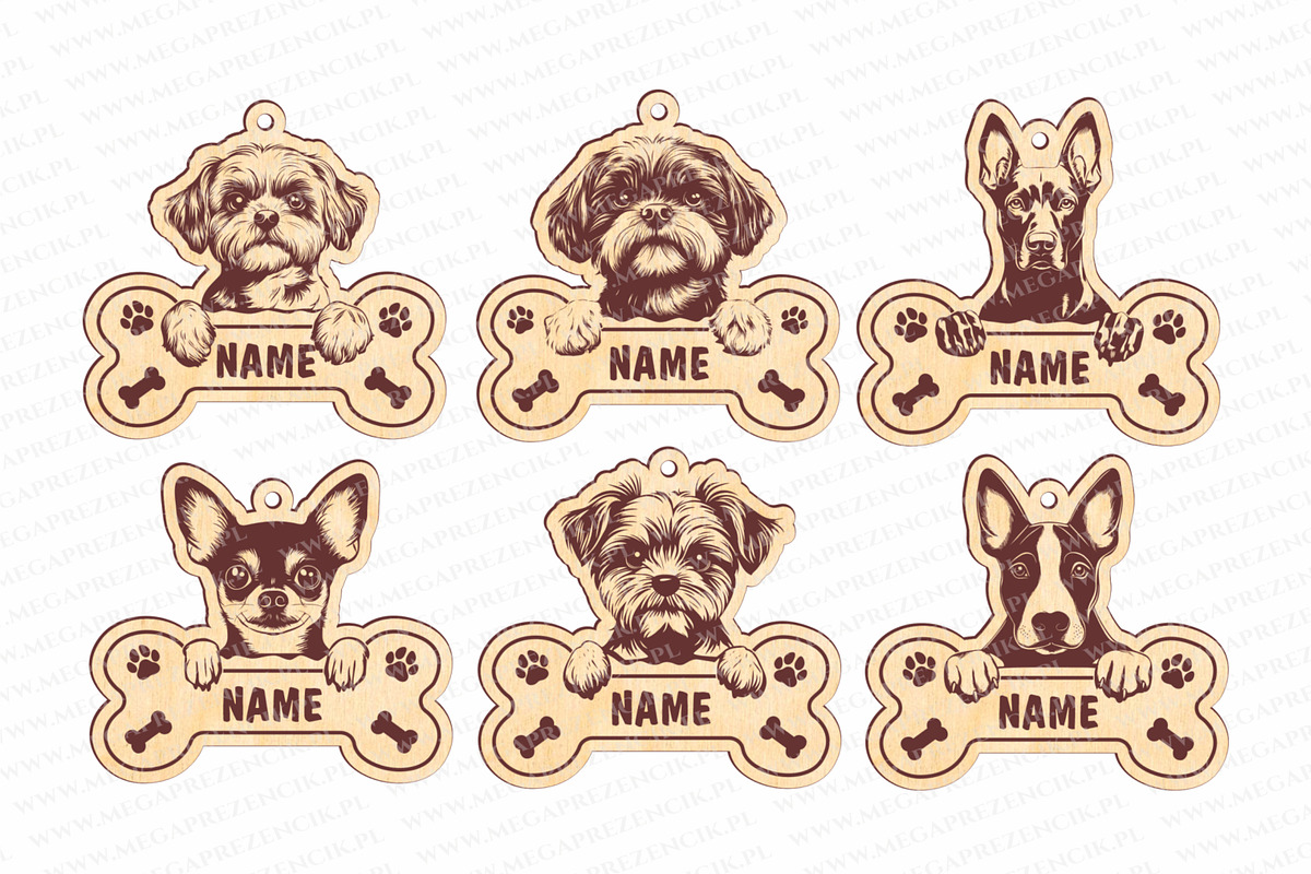 Keychain Peeking dog svg laser cut, a Pattern Graphic by MegaPrezencik (Photo 3 of 6)