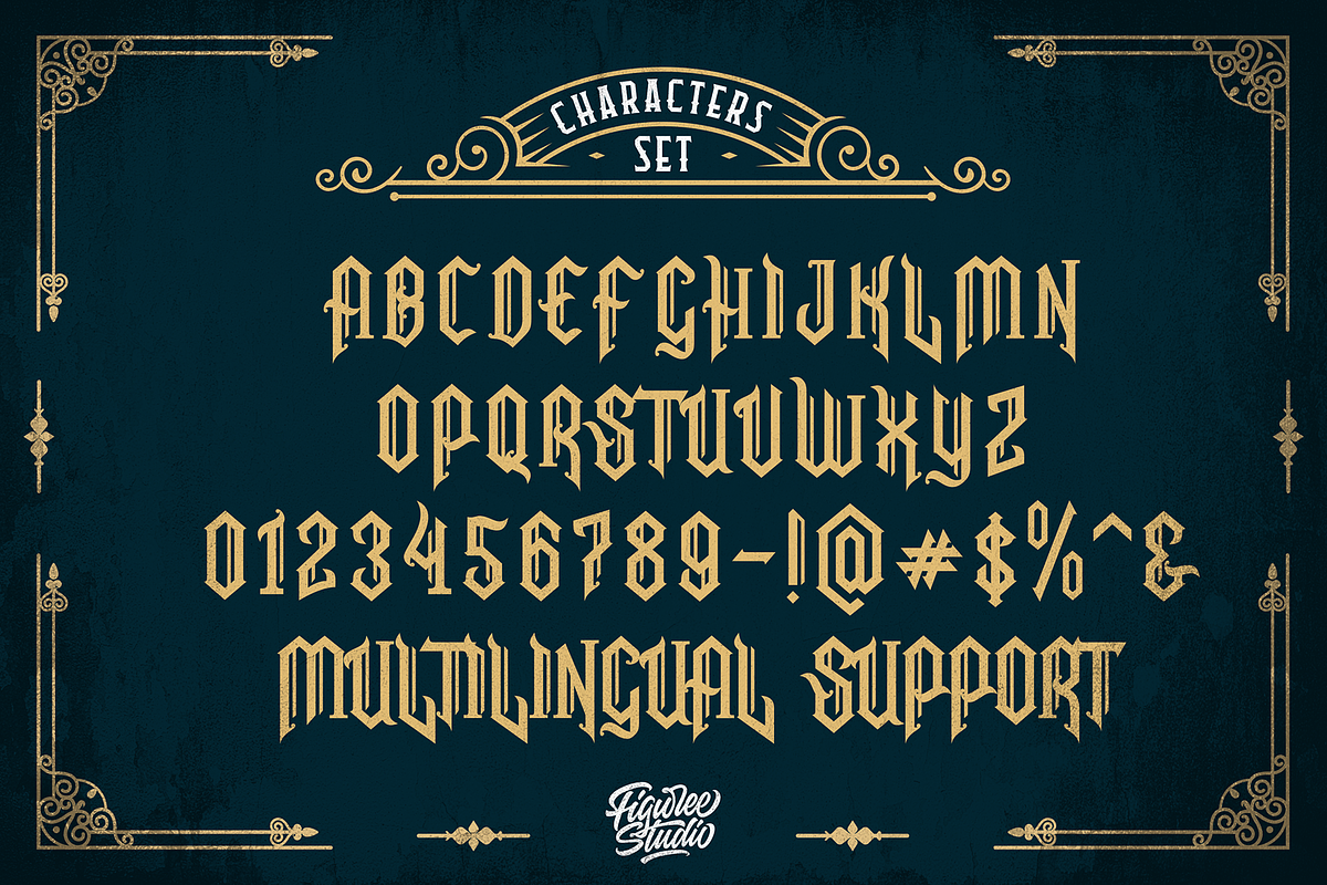 Snubhore - Gothic Typeface, a Blackletter Font by figuree studio (Photo 9 of 10)