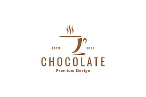 Cup Shape Chocolate Steam Logo