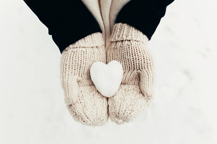 Snow heart snowball in girl hands, a Holiday Photo by Lenor4ik