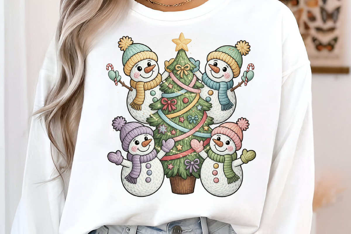 Snowmen Png, Faux Yarn Christmas Png, an Illustration by Designking (Photo 2 of 6)