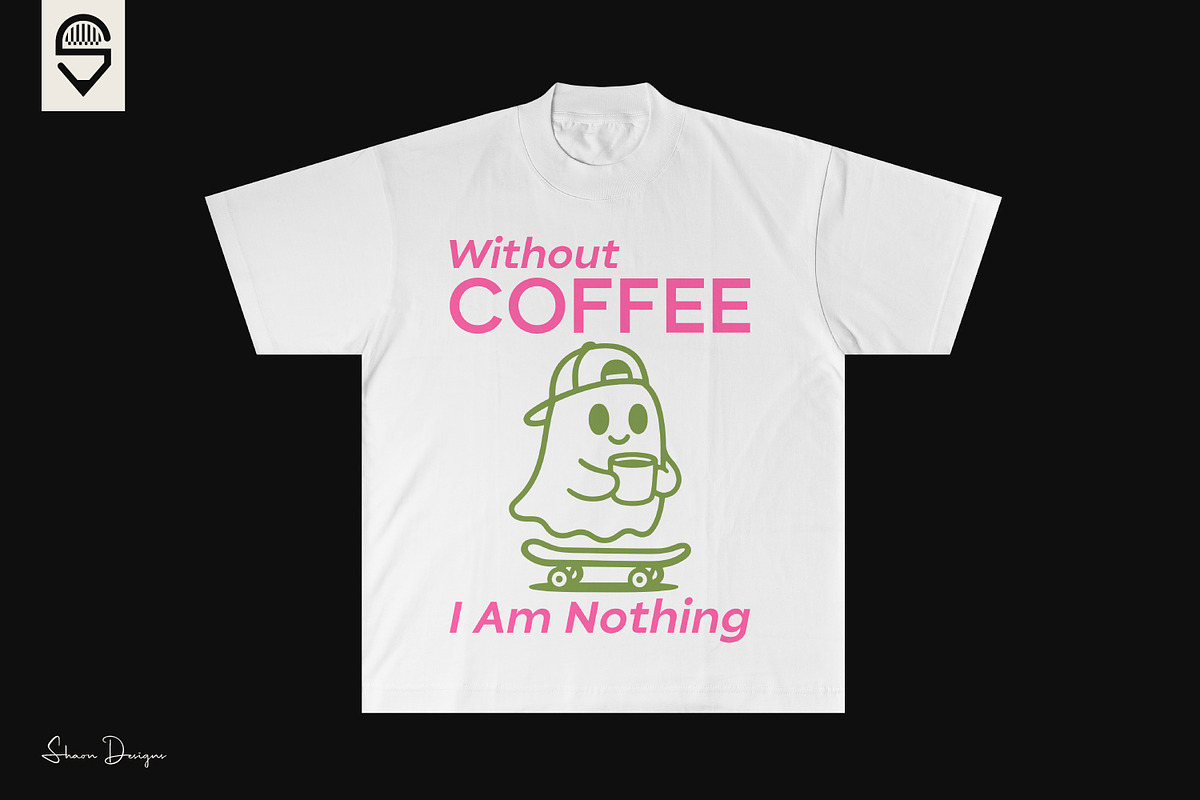 Cute Ghost Skateboarder Coffee Lover, a Graphic by shaondesigns (Photo 2 of 4)