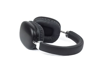 Black headphone isolate on white bac, a Technology Photo by AlexBush