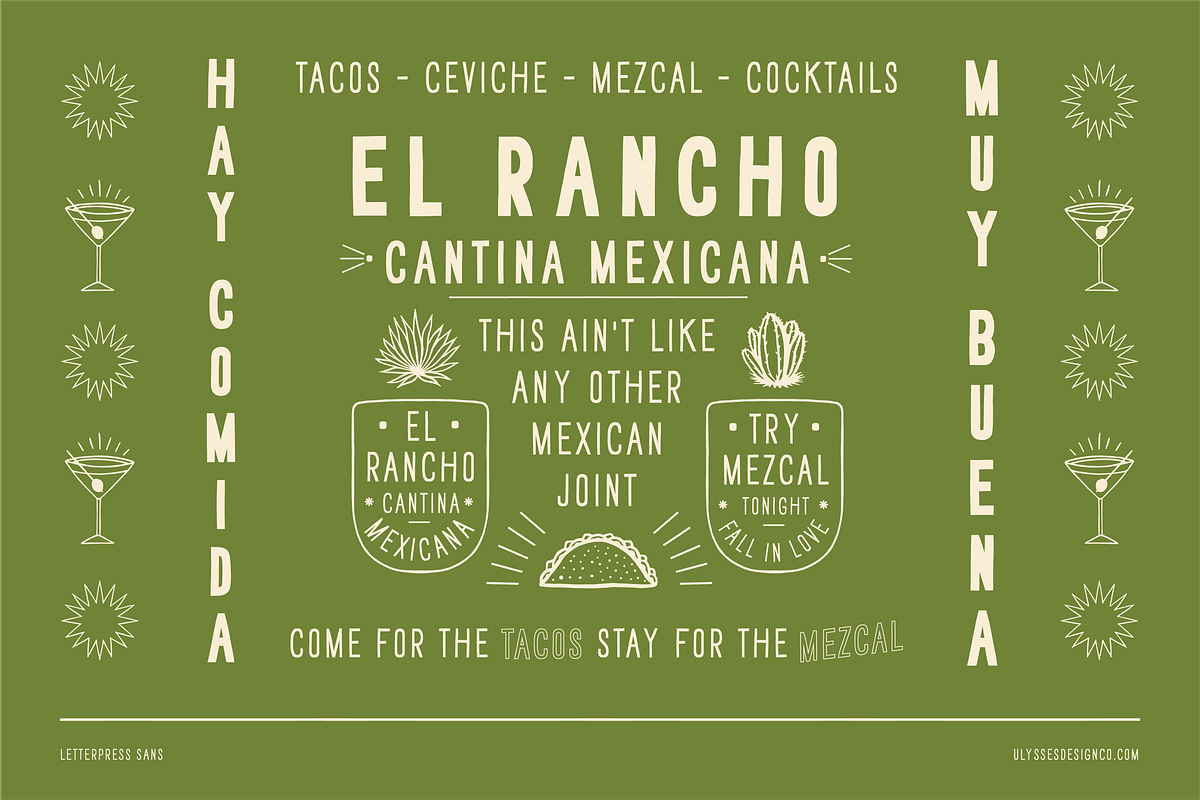 Letterpress Sans, a Sans Serif Font by Ulysses Design Co (Photo 5 of 20)