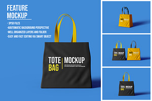 3 Totebag Mockup Sets