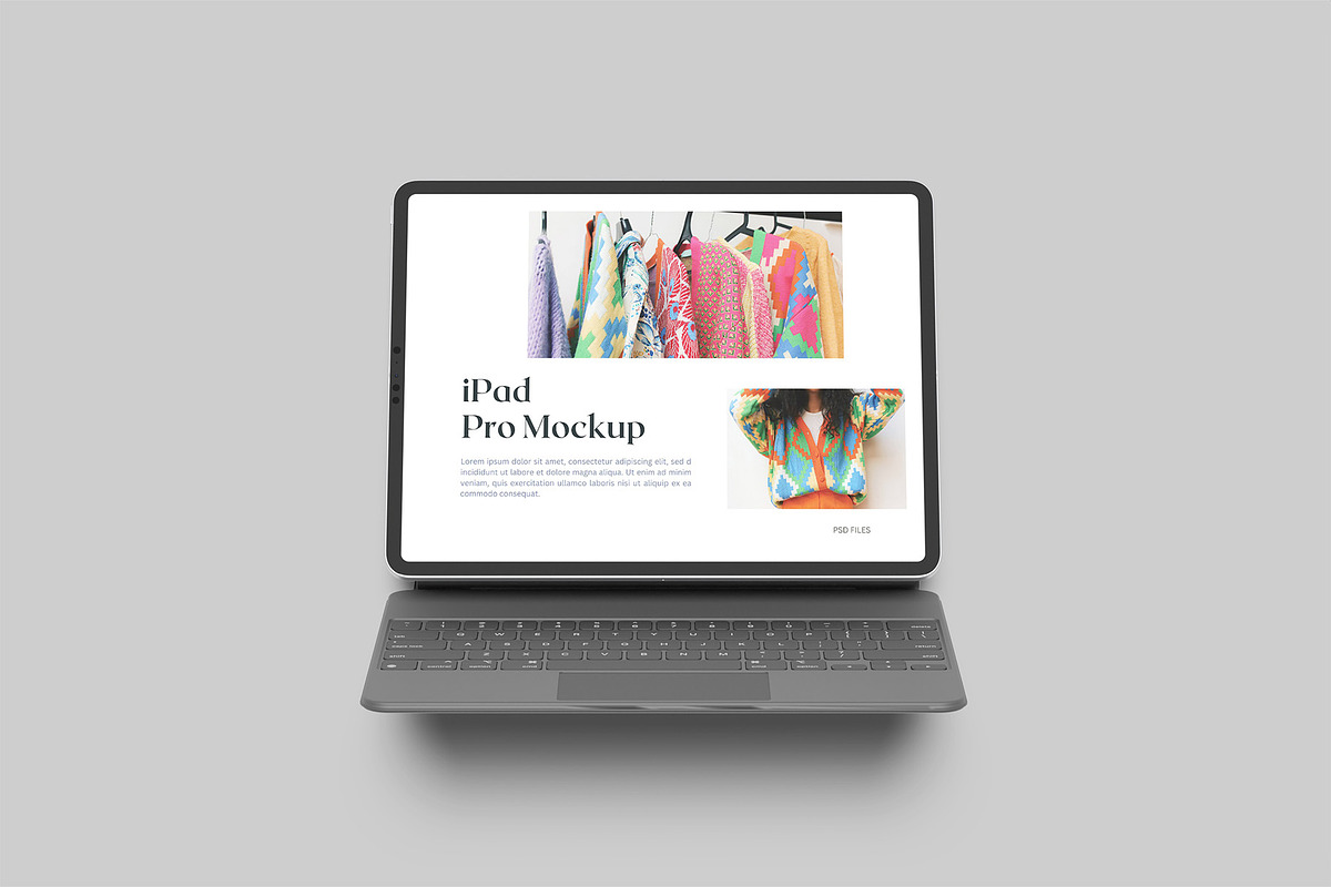 iPad Pro With Keyboard Mockup, an iPad Mockup by Graphiculon (Photo 11 of 11)