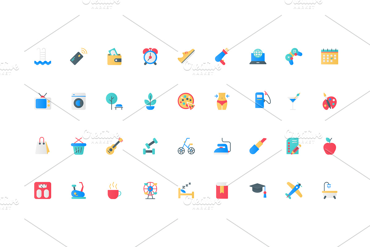 Daily routine, everyday life, an Object Illustration by Lemberg Vector