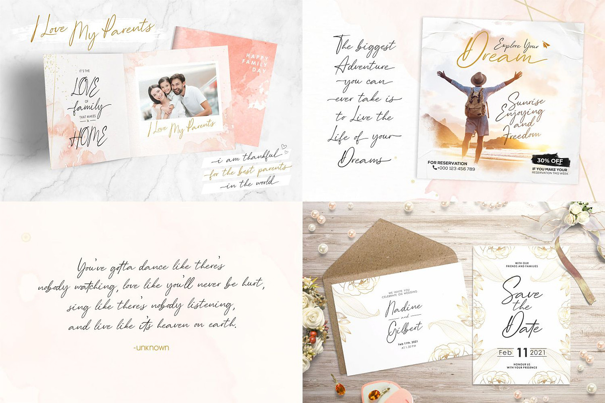All In One | 50 Fonts Collection, a Script Font by Allouse Studio (Photo 14 of 30)