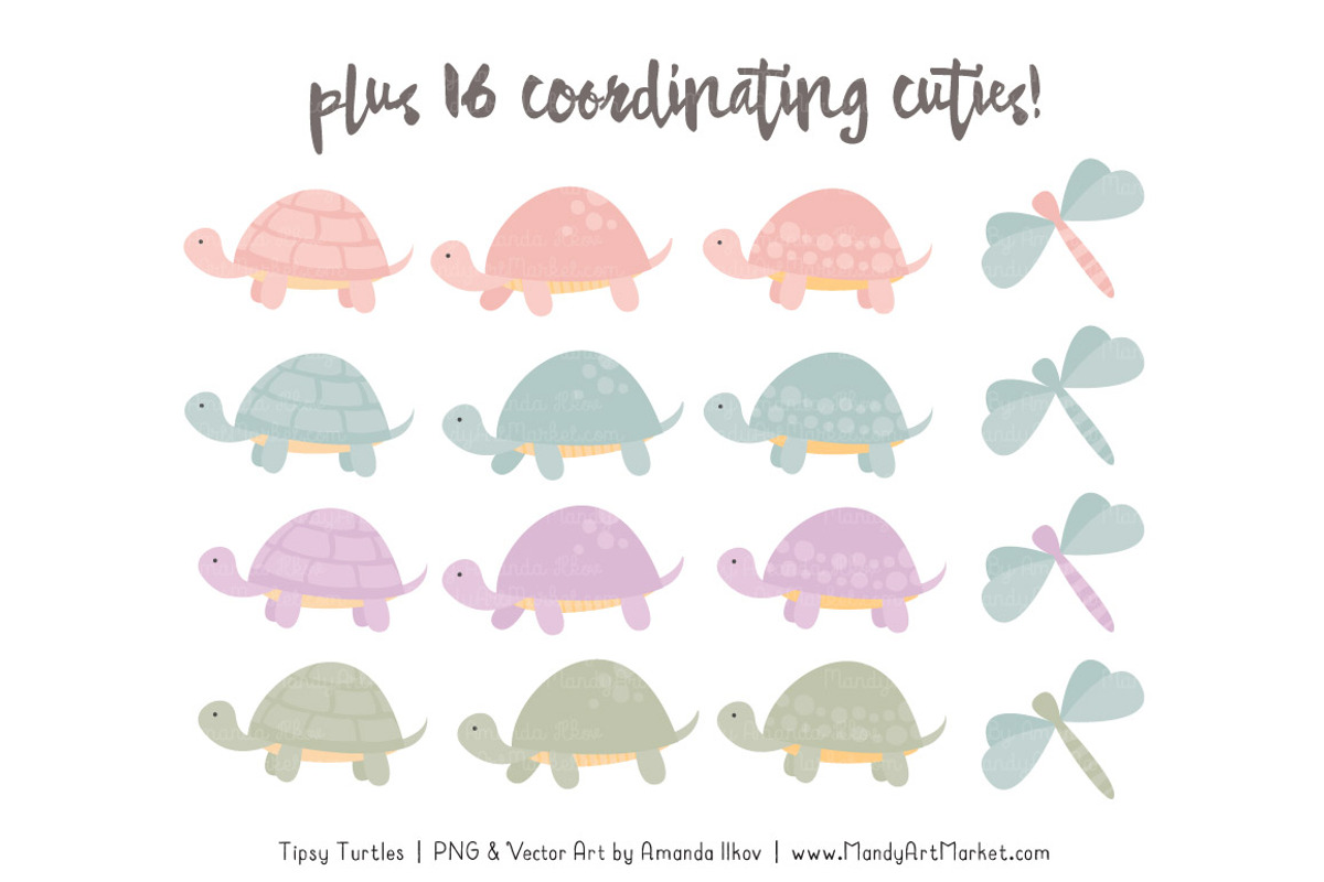 Grandmas Garden Turtle Stack Clipart, an Illustration by Amanda Ilkov (Photo 4 of 4)