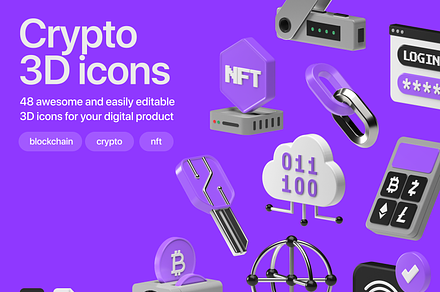 Crypto 3D icons, an Icon by Goicons