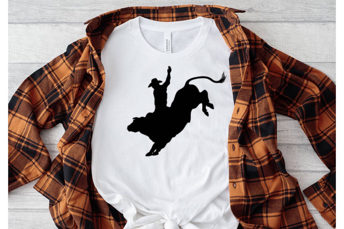 Rodeo cowboy bull silhouette clipart, a Graphic by TanchaArt (Photo 2 of 8)