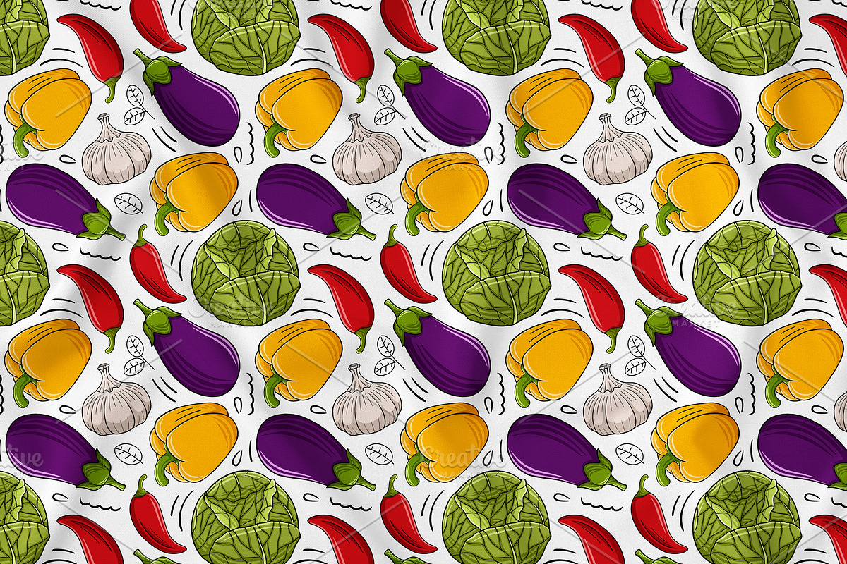 Vegetables Seamless Pattern #03, a Background Graphic by MEDZ (Photo 1 of 3)