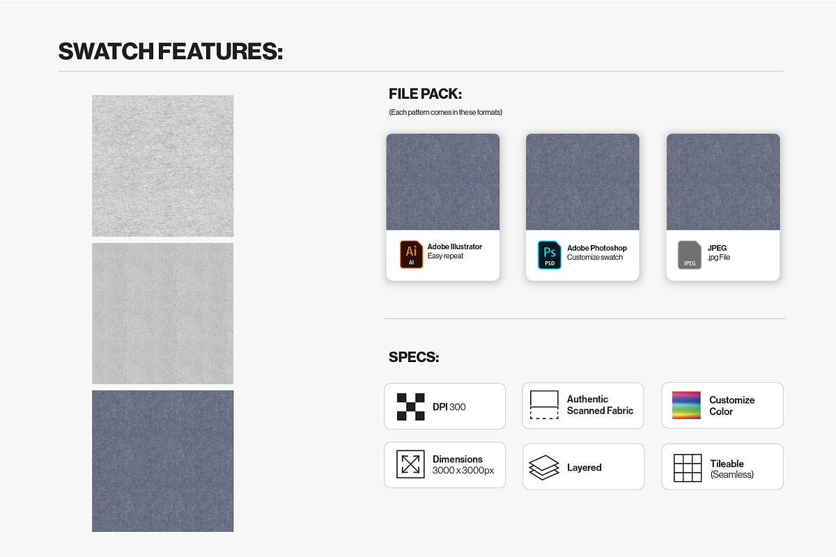 3 Pack Fabric Texture Patterns, a Pattern Graphic by Swatch Supply (Photo 7 of 7)