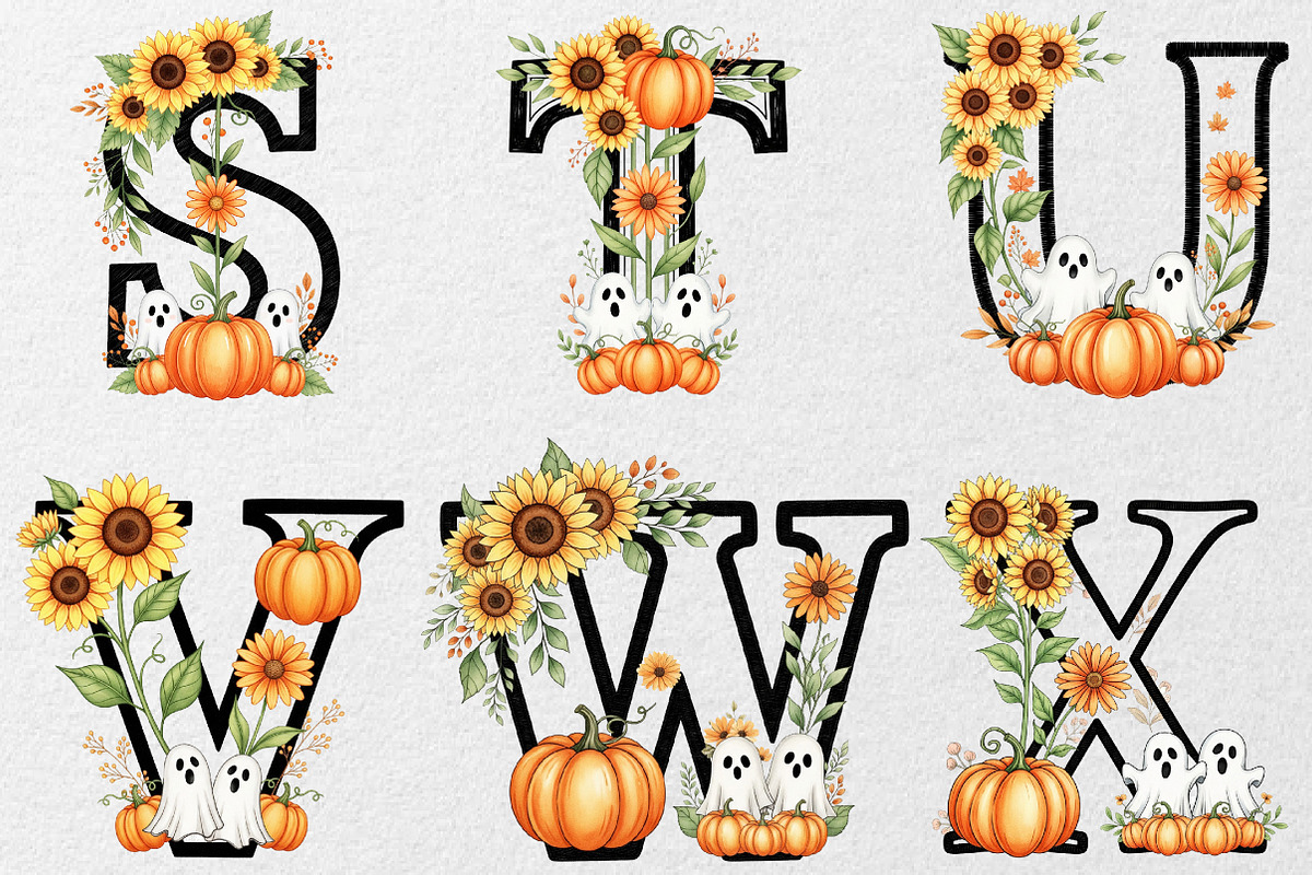 Floral Halloween Alphabet Letter, an Illustration by DreamCafeArt (Photo 5 of 6)
