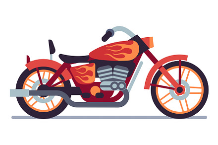 Motorcycle. Red biker motorbike with, a Transportation Illustration by YummyBuum