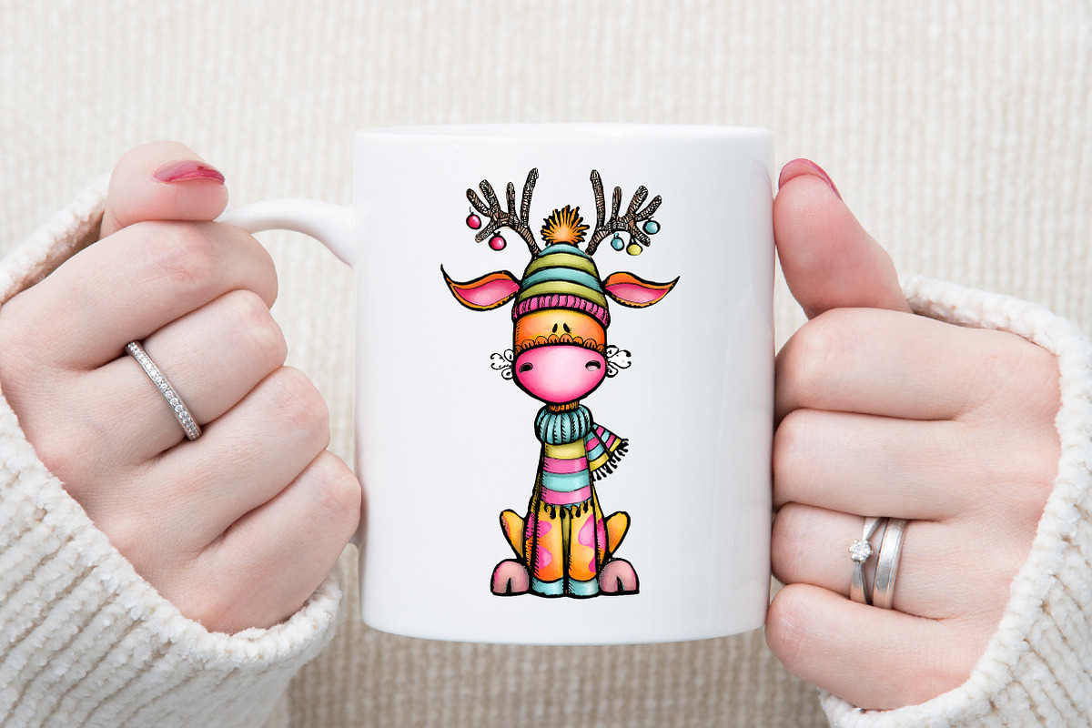 Whimsical Christmas Giraffe Clipart, an Illustration by Sublimation Artist (Photo 5 of 6)