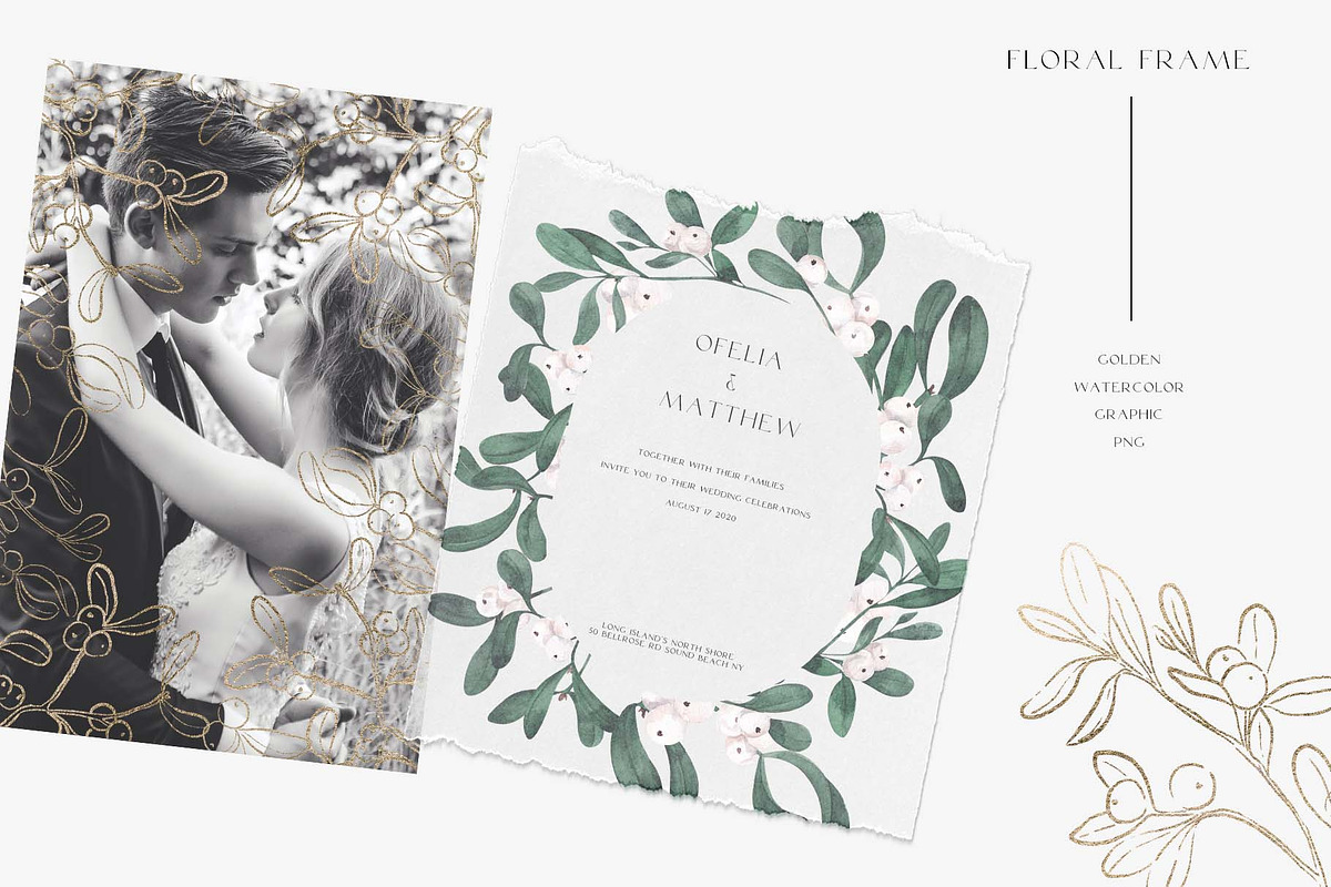 Mistletoe. Watercolor and graphic., a Decorative Illustration by ma_i_vi (Photo 7 of 13)