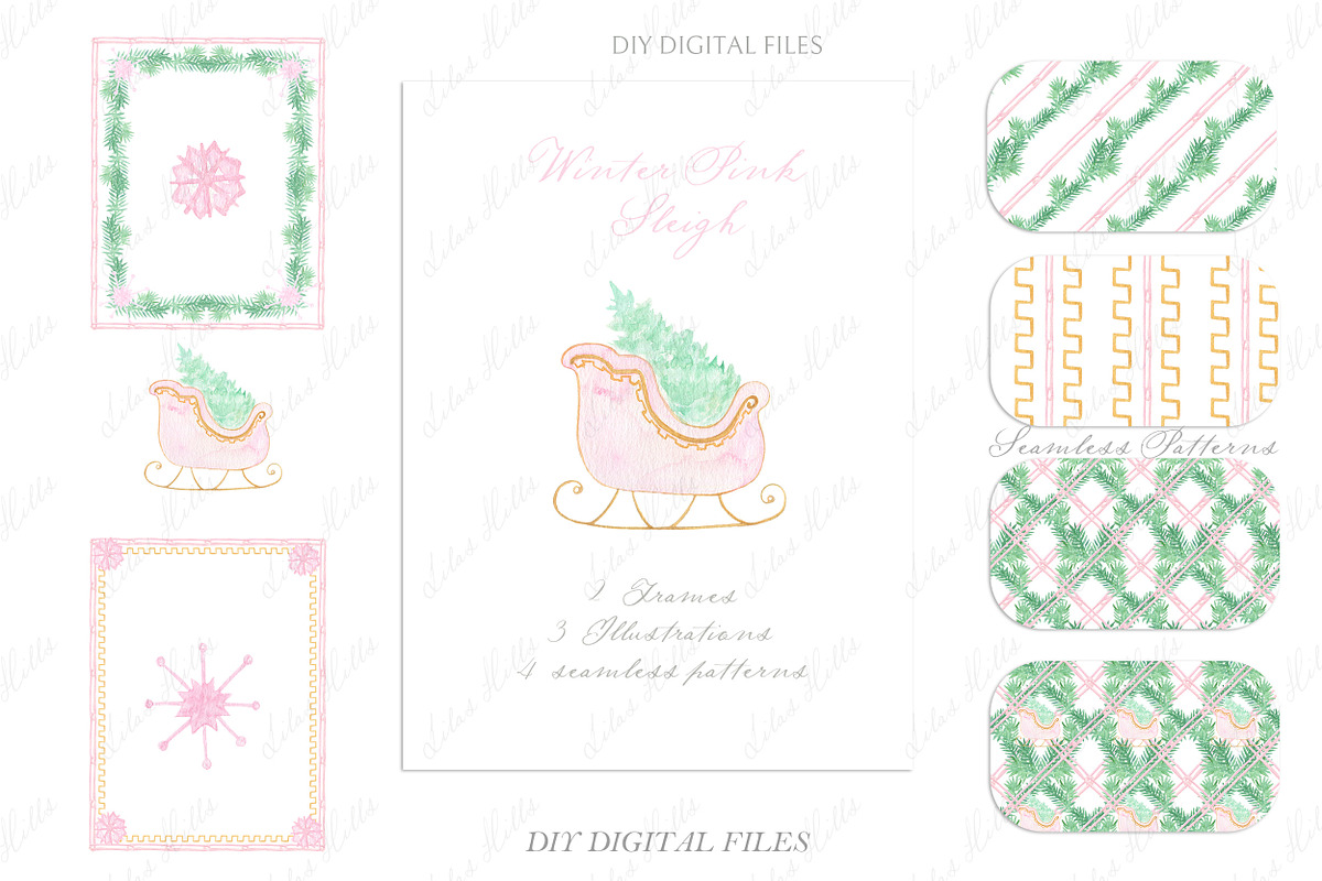 Winter Pink Sleigh, an Illustration by LABFcreations (Photo 1 of 4)