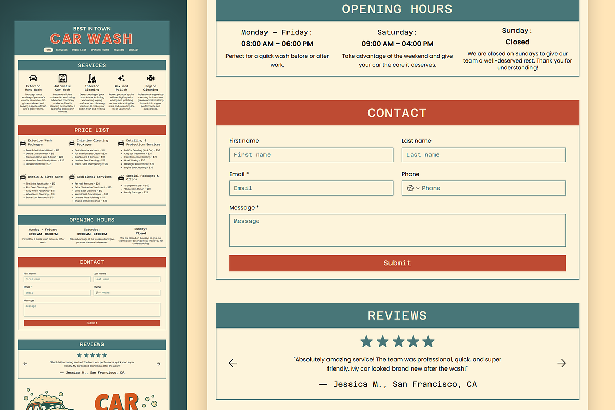 Car Wash Wix Studio Website preview 8