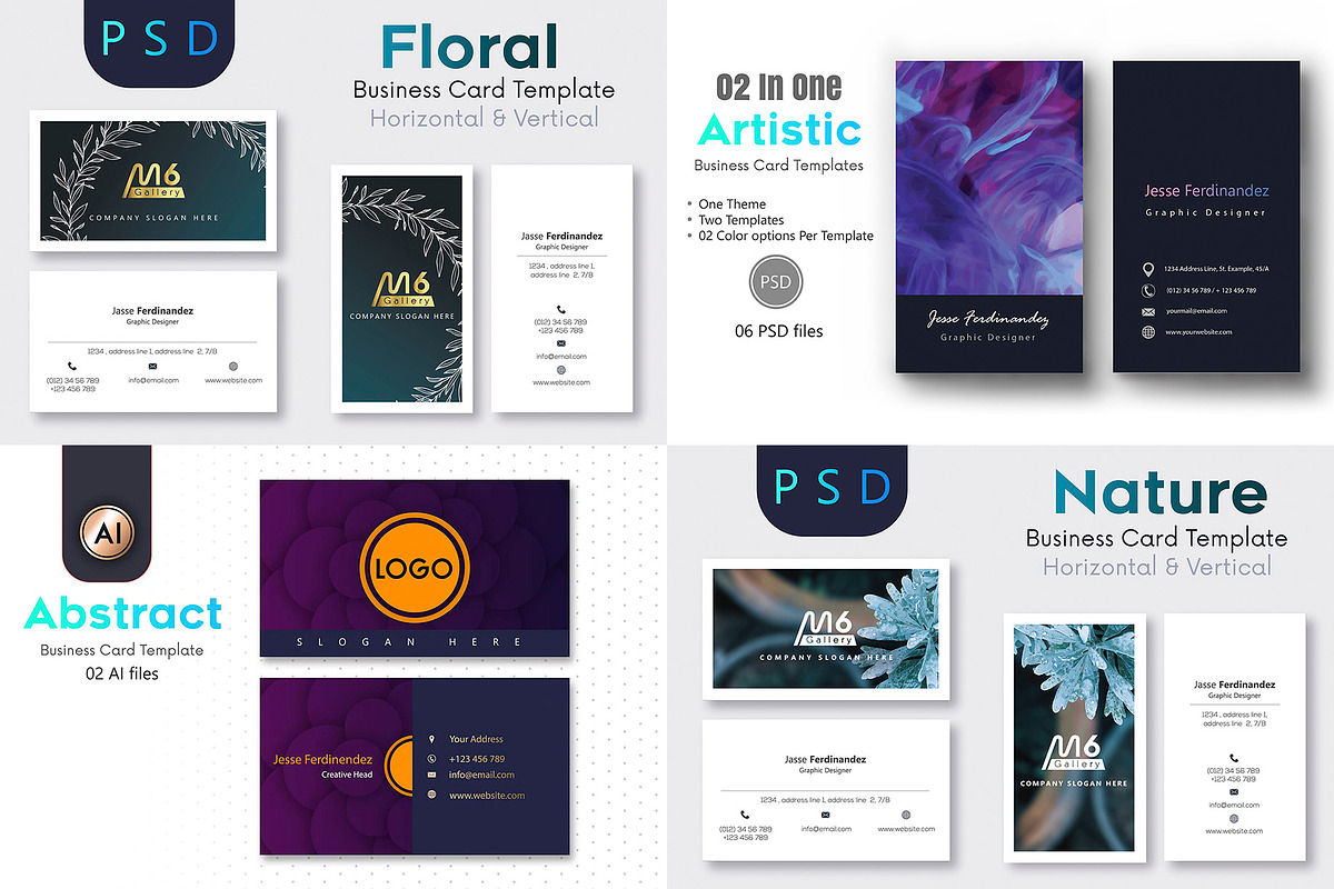 125 Business Card MEGA Bundle, a Business Card Template by M6 Gallery (Photo 8 of 33)
