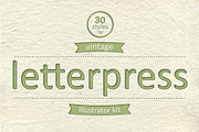 Vintage Letterpress Illustrator Kit, a Layer Style Add-On by Vector Galore (Thumbnail 1 of 5)