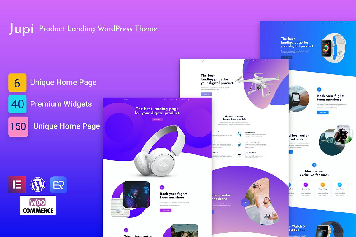 Product Landing Theme WP Elementor, a WordPress Template by UInstrument (Photo 1 of 6)