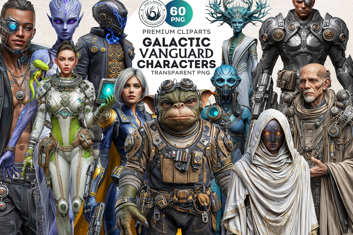 Galactic Vanguard Character Cliparts, a Person Illustration by ThatsDesignArt (Photo 1 of 15)