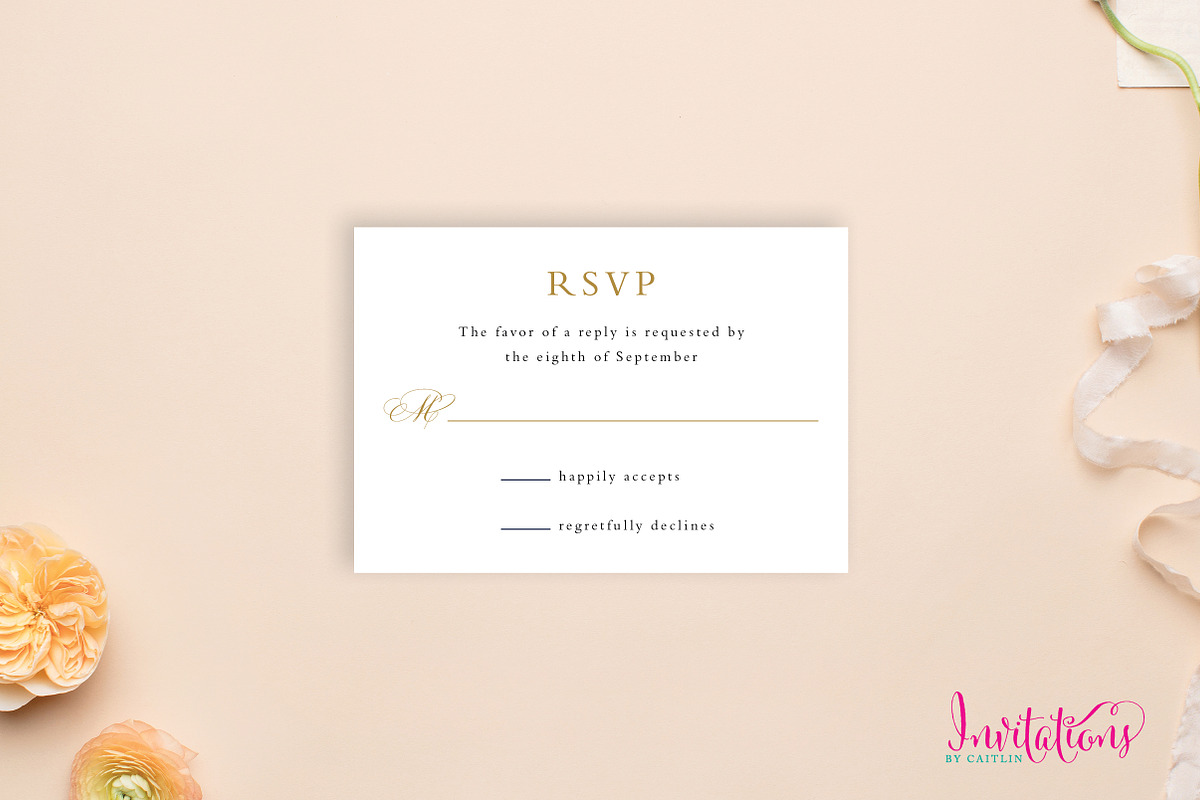 Classic Elegant Wedding Invite Suite, an Invitation Template by Invitations by Caitlin (Photo 3 of 3)