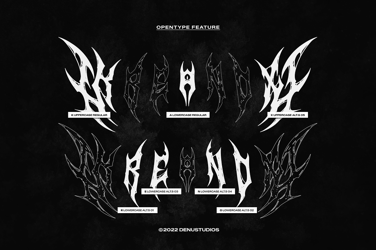 Kreanox | Black Metal Font, a Blackletter Font by Denustudios (Photo 10 of 12)