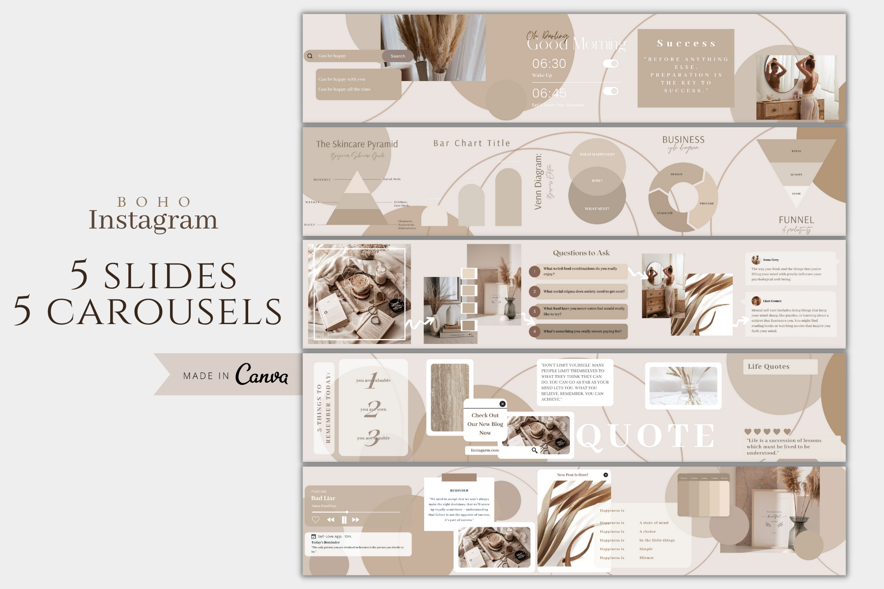 Neutral Tone Instagram Carousel Feed, a Social Media Template by ...