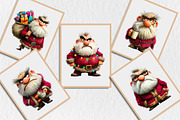 Quirky Christmas Grumpy Santa Clipar, a Seasonal Illustration by Rose Art (Thumbnail 7 of 7)