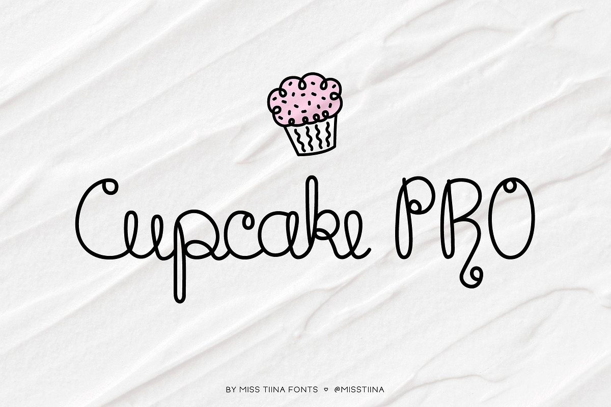 Cupcake PRO Script Font, a Script Font by Miss Tiina (Photo 1 of 3)
