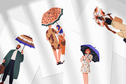 People with umbrellas in rain set, a Person Illustration by Good Studio (Thumbnail 6 of 6)
