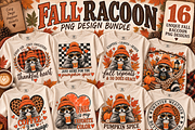 Fall Raccoon 16 PNG Cute Designs, an Animal Illustration by ElDesignState (Thumbnail 1 of 21)