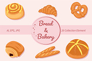 Bread and Bakery Food Collection, an Object Graphic by Artnivora.Std (Thumbnail 1 of 3)