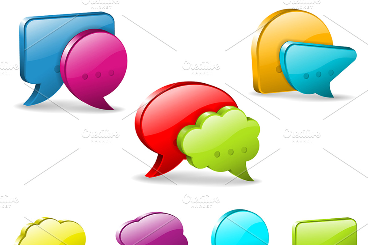 Speech Bubbles, Social Media Sticker, a Decorative Illustration by TAlex (Photo 2 of 7)