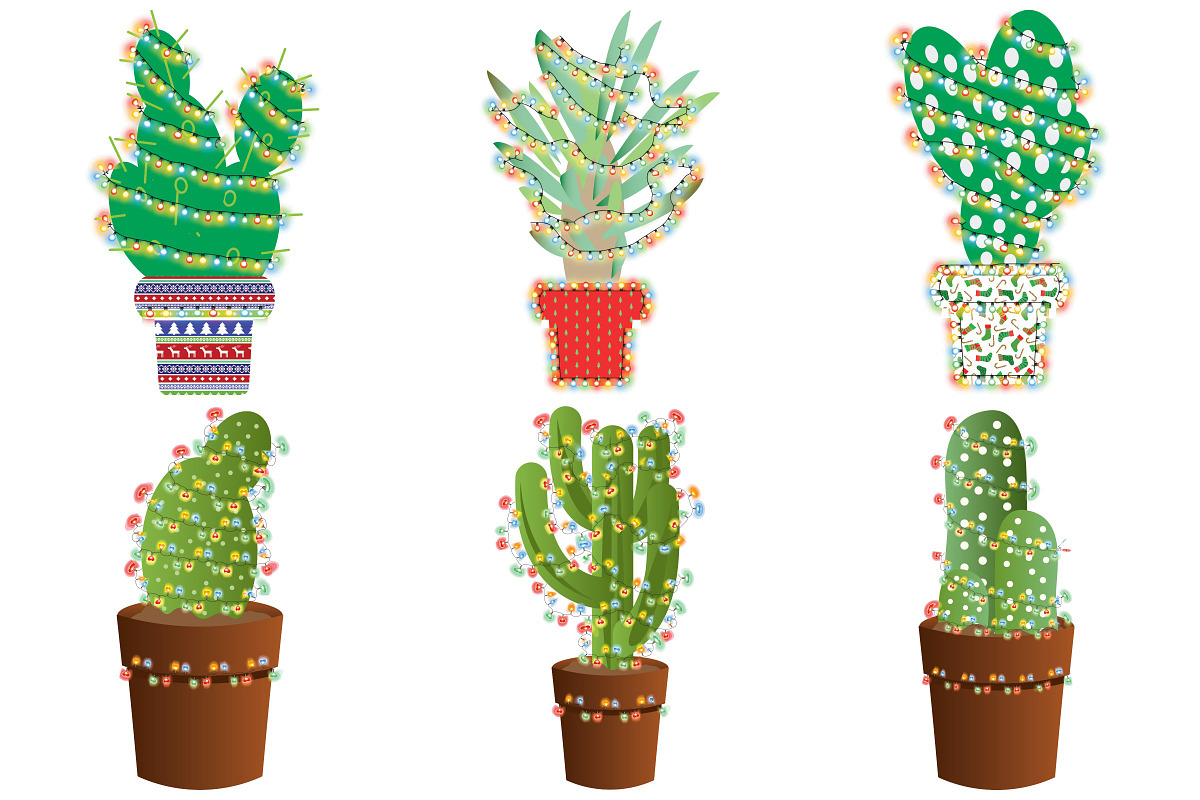 Christmas Cactus AI EPS PNG, an Illustration by FrankiesDaughtersDesign (Photo 7 of 11)