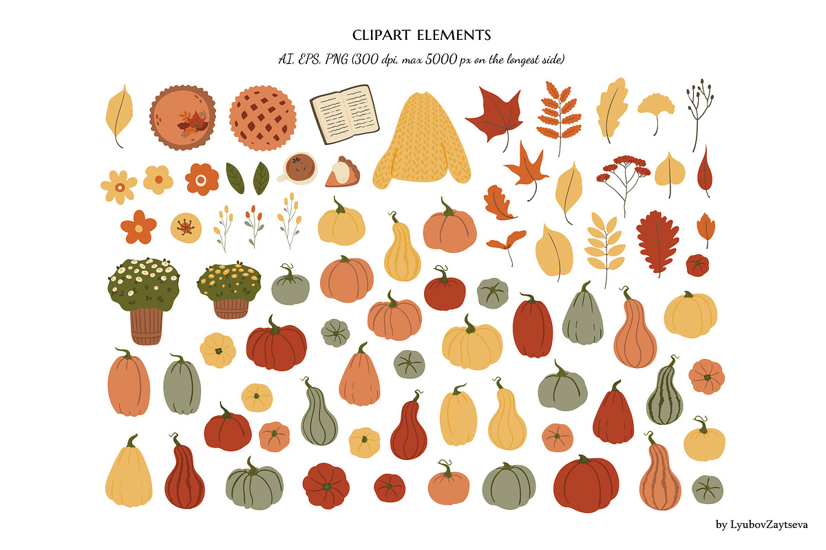 Autumn City Illustration Clipart Set, a Person Illustration by LyubovZaytseva (Photo 6 of 9)