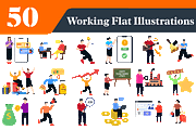 Working Flat Illustrations Bundle, a Work Illustration by EllaMaiyaali (Thumbnail 1 of 3)